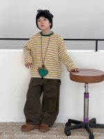 【100-170】長袖シャツ 男の子 ボーダー柄 コットン 配色 ベーシック - 画像 (3)