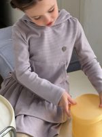 【90-140】2点セット 女の子 ボーダーパーカー＆レイヤードスカート - 画像 (5)