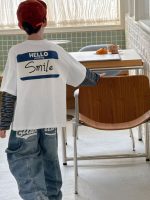 【100-160】長袖Tシャツ 男の子 切り替え カジュアル カッコイイ - 画像 (7)