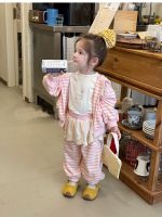 【80-130】ジップパーカーorパンツ 女の子 かわいい ボーダー柄 うさぎ耳フード - 画像 (3)