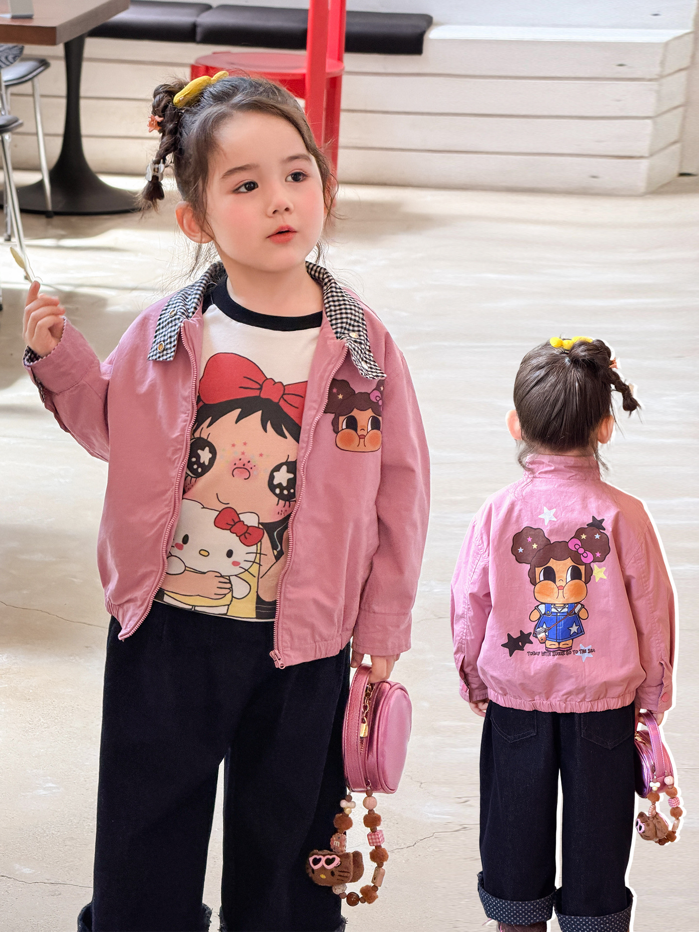 主图-01 (2) 【80-140】アウターorデニムパンツ 女の子 カートゥーン 可愛い 着せやすい - 画像 (1)
