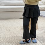 【80-140】フレアパンツ 女の子 おしゃれ フェイクレイヤード