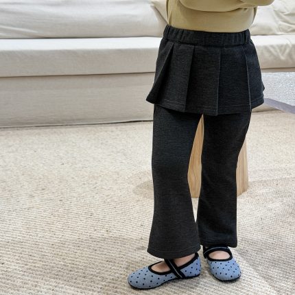 【80-140】フレアパンツ 女の子 おしゃれ フェイクレイヤード