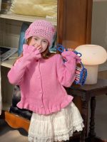 【90-140】カーディガン 女の子 フリル ふんわり ガーリー