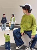 【100-170】長袖Tシャツ 男の子 英字プリント ゆったり 着回しやすい