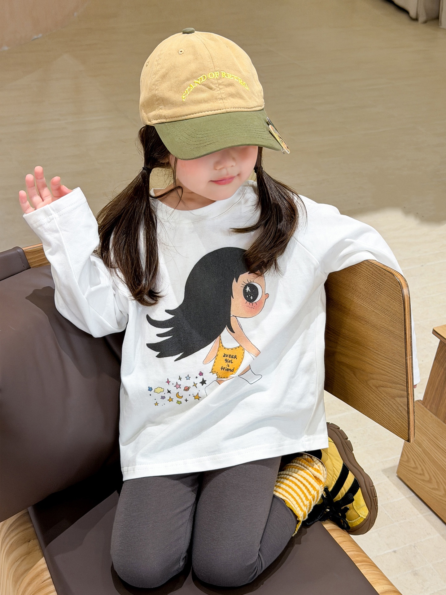 主图-01 (3) 【90-160】長袖Tシャツ 女の子 プリント 可愛い 合わせやすい - 画像 (1)