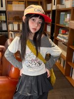 【100-160】長袖Tシャツ 女の子 おしゃれ カートゥーン レイヤード風