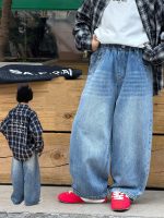 【100-170】デニムパンツ 男の子 韓国風 レトロ カジュアル