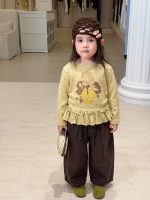 【80-140】長袖Tシャツorパンツ 女の子 ドット柄 フリルデザイン - 画像 (3)