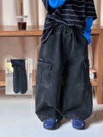 【90-170】デニムパンツ 男の子 ウォッシュ加工 韓国風 カジュアル ストリート