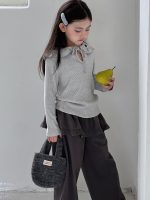 【90-150】ニットトップスorパンツ 女の子 ビッグカラー ふんわり きれいめ - 画像 (3)