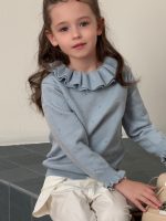 【90-140】長袖ニット 女の子 クロシェ編み 韓国風 レトロ ガーリー - 画像 (3)