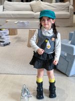 【80-140】長袖トップスorスカート 女の子 おしゃれ 学院風 レイヤード風 - 画像 (5)