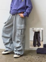 【100-170】スウェットパンツ 男の子 ゆったり 韓国風 ポケット付き ストレート - 画像 (2)
