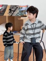 【90-160】ポロニット 男の子 ボーダー柄 韓国風 プレッピー - 画像 (2)
