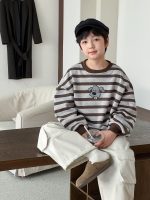 【90-160】トレーナー 男の子 ボーダー柄 裏起毛 カジュアル - 画像 (4)