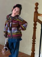【100-160】カーディガン 女の子 韓国風 フード取り外し可能 カジュアル