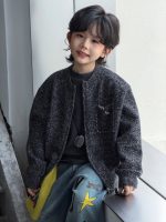 【100-150】ニットカーディガン 男の子 韓国風 クルーネック - 画像 (3)