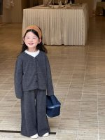 【90-140】二点セット カーディガン&ワイドパンツ 女の子 リラックス感 ゆるシルエット - 画像 (6)