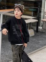 【100-170】トレーナー 男の子 英字プリント ゆったり カジュアル