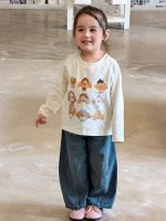 【80-140】長袖トップスorデニムパンツ 女の子 犬柄 キュート カジュアル - 画像 (3)