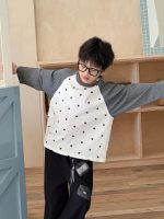 【100-160】長袖Tシャツ 男の子 韓国風 星柄 トレンド 合わせやすい - 画像 (4)