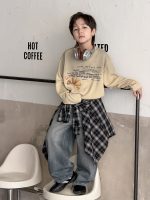 【100-170】長袖Tシャツ 男の子 グラデーション 英字プリント コットン - 画像 (3)