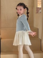 【90-140】ワンピース 女の子 配色デザイン 襟付き ガーリー 学院風 - 画像 (3)