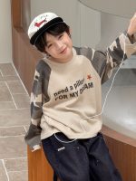 【100-160】長袖Tシャツ 男の子 カモフラ柄 ゆったり カジュアル