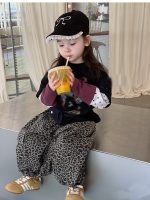【80-130】長袖Tシャツorパンツ 女の子 ヒョウ柄 レイヤード風 - 画像 (7)