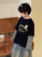 【100-160】長袖Tシャツ 男の子 レイヤード風 トレンド クール - 画像 (3)