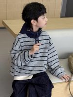【100-160】パーカー 男の子 ボーダー柄 ゆったり カジュアル - 画像 (7)