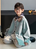 【90-150】デニムシャツ 男の子 襟付き 長袖 韓国風 カジュアル - 画像 (4)