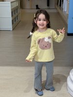 【80-140】長袖Ｔシャツorパンツ 女の子 可愛い クマ柄 着せやすい