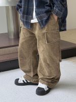 【100-160】カーゴパンツ 男の子 レトロ風 カジュアル ゆったり - 画像 (3)