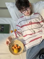 【90-160】長袖Ｔシャツ 男の子 ボーダー柄 配色 カジュアル - 画像 (4)