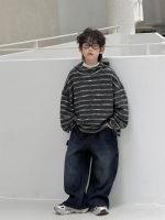 【90-160】パーカー 男の子 ボーダー柄 フード付き ふわふわ あったか - 画像 (5)