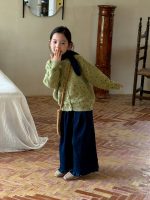 【100-160】カーディガン 女の子 花柄 ニット ガーリー 合わせやすい