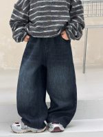 【90-160】デニムパンツ 男の子 裏起毛 あったか 韓国風 カジュアル - 画像 (3)