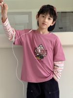 【100-160】長袖Tシャツ 男の子 レイヤード風 トレンド 着回しやすい - 画像 (3)