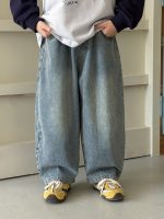 【100-160】デニムパンツ 男の子 シンプル ゆったり 合わせやすい - 画像 (3)