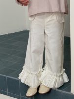 【90-140】フレアパンツ 女の子 韓国風 カジュアル フリル - 画像 (3)