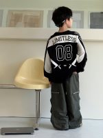 【100-160】長袖Tシャツ 男の子 アメカジ レーシング風 配色 - 画像 (3)