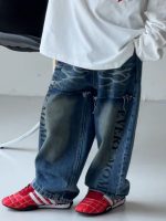 【100-150】デニムパンツ 男の子 ワイドシルエット ストリート系 - 画像 (3)
