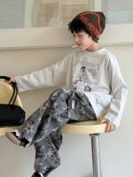 【90-160】長袖Tシャツ 男の子 胸元プリント カジュアル ゆったり - 画像 (3)