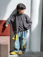 【100-150】ニットカーディガン 男の子 韓国風 クルーネック - 画像 (4)