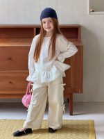 【90-140】長袖トップス 女の子 おしゃれ フリルデザイン シンプル - 画像 (4)