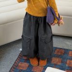 【100-160】パンツ 女の子 韓国風 ゆったり リラックス - 画像 (4)