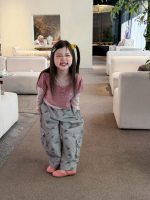 【90-150】長袖Tシャツorパンツ 女の子 レイヤード カジュアル - 画像 (4)