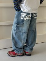 【100-160】デニムパンツ 男の子 アメカジ ワイドシルエット - 画像 (4)
